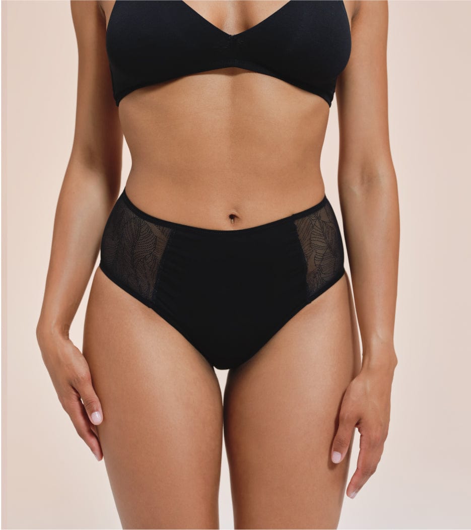 Spitze High-Waist - Recyceltes Nylon - Schwarz