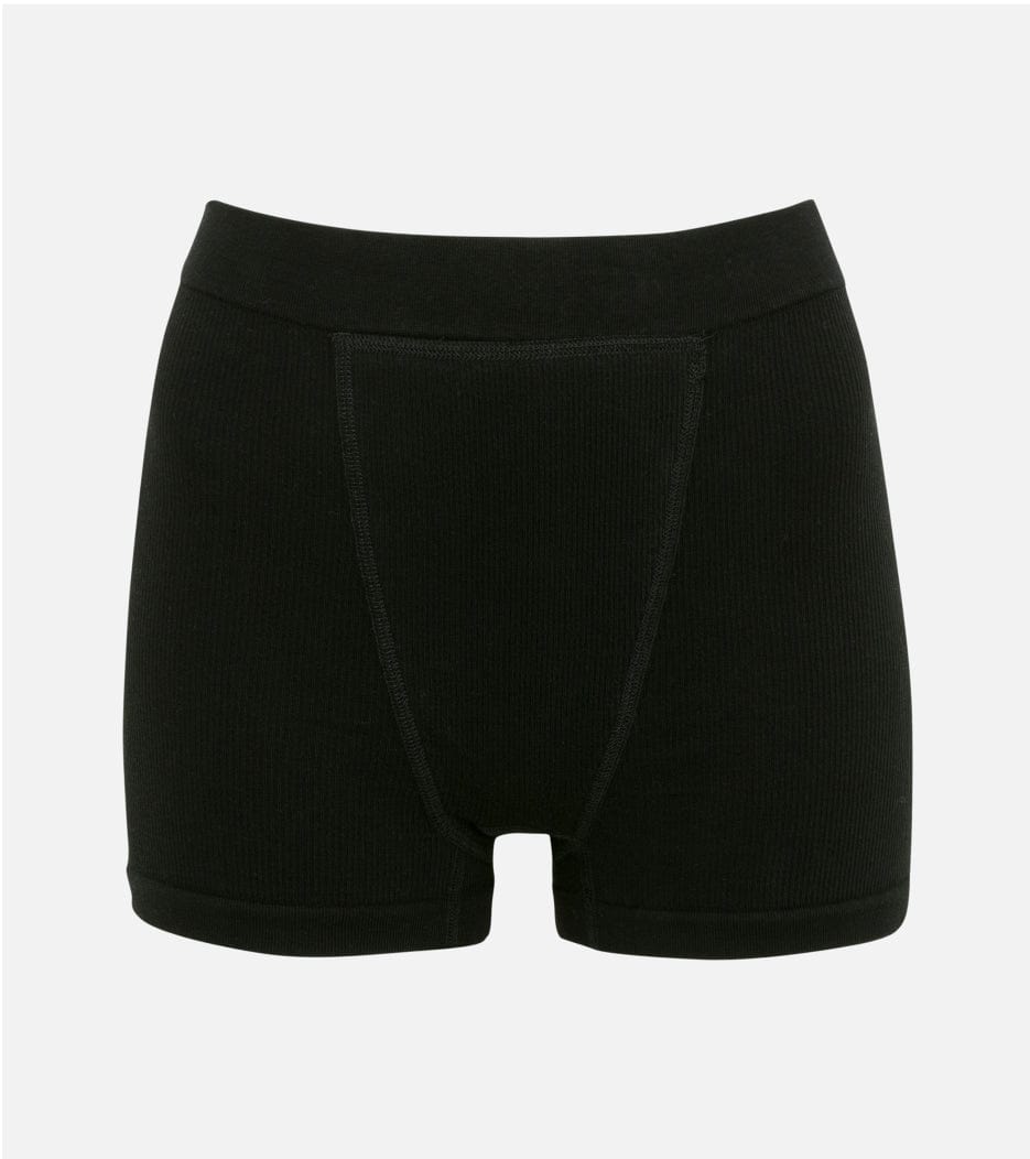 Nahtlose Ripp-Boxer Short - Schwarz