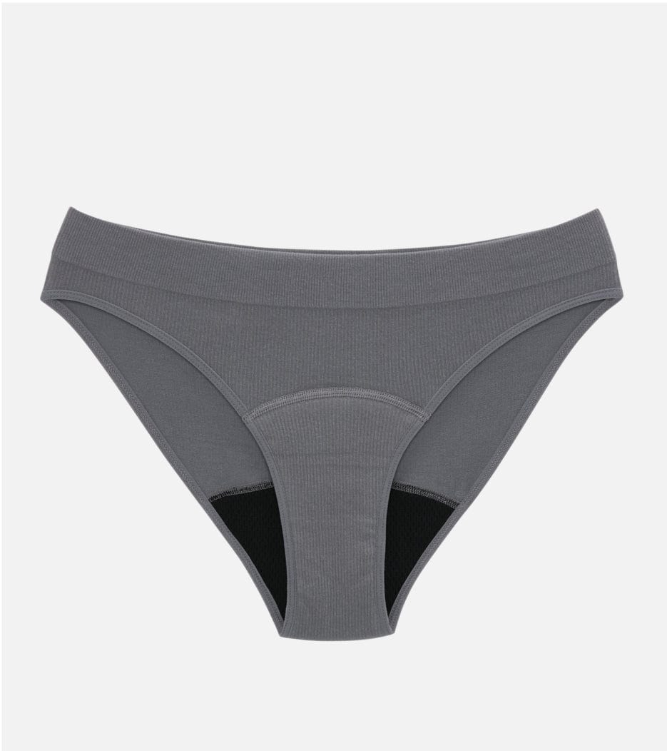 Nahtloser Ripp-Brief - Grau